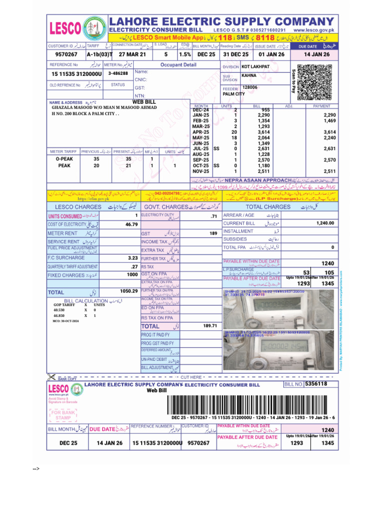Lesco - Web Bill | PDF
