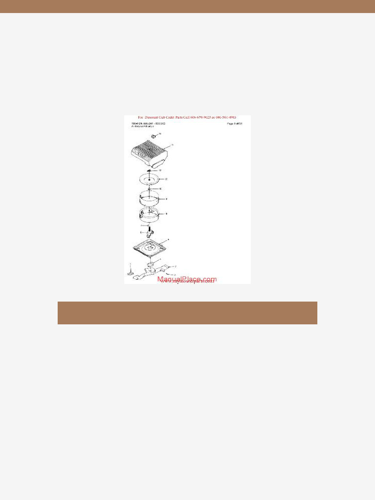 Cub Cadet Parts Manual for Model 1864 Sn 880001 899000 | PDF