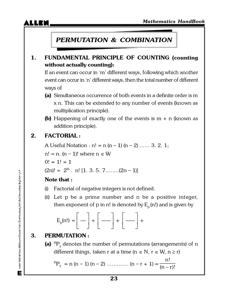 Allen SN | PDF | Combinatorics | Number Theory