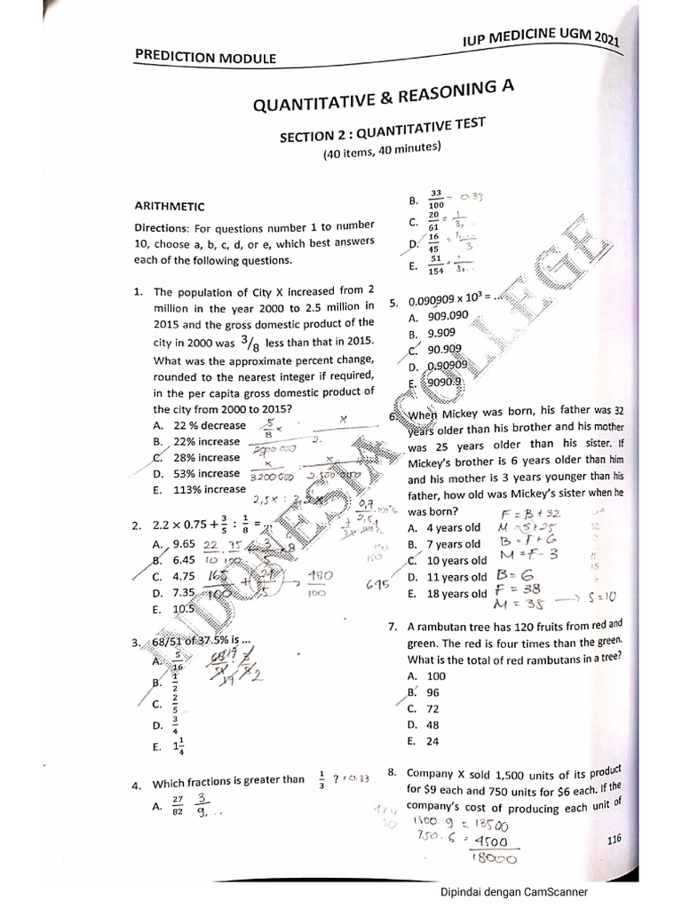 Quantitative & Reasoning A | PDF