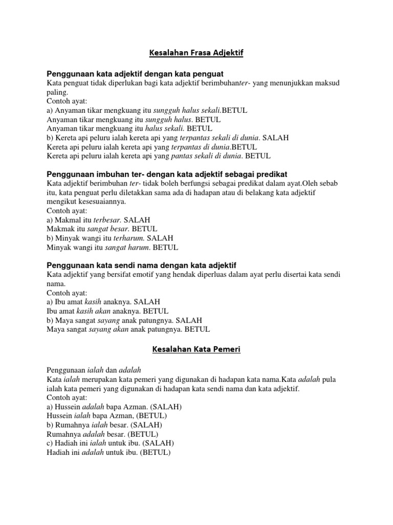 Kesalahan Tatabahasa Test Pdf