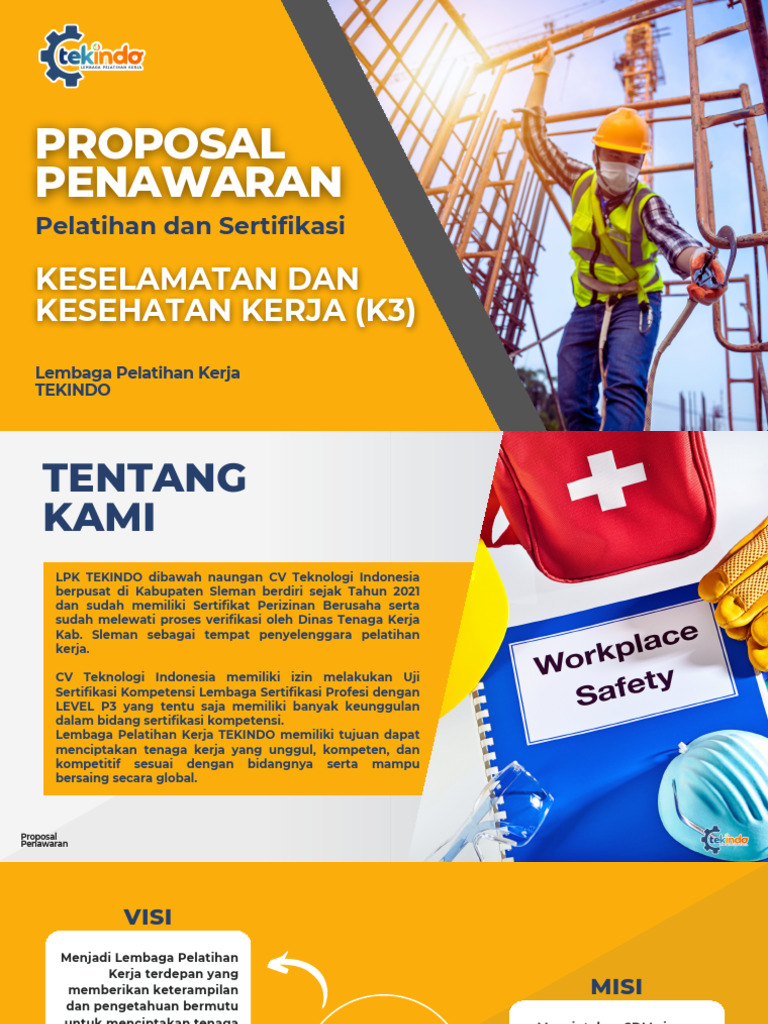 Proposal Penawaran Sertifikasi K3 LPK TEKINDO | PDF
