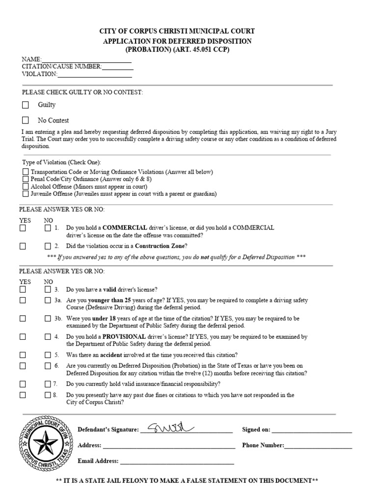 Deferred | PDF | Nolo Contendere | Driver's License