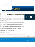 Greatest Integer Function