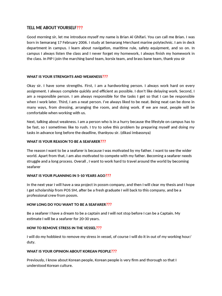 Interview Les | PDF | Water Transport | Shipping