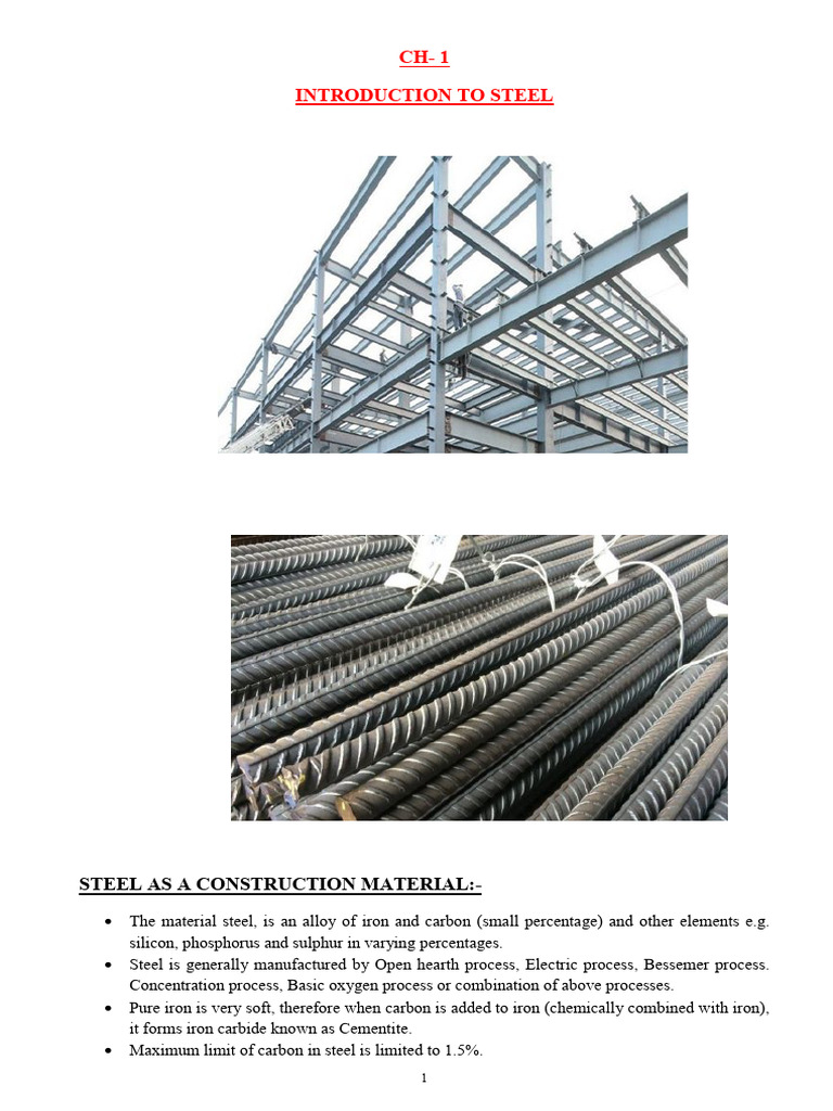 Ch 1 Introduction | PDF | Steel | Iron
