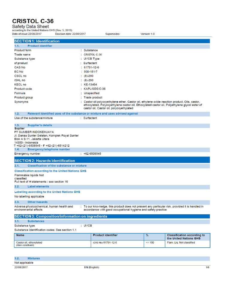 MSDS C36 | PDF
