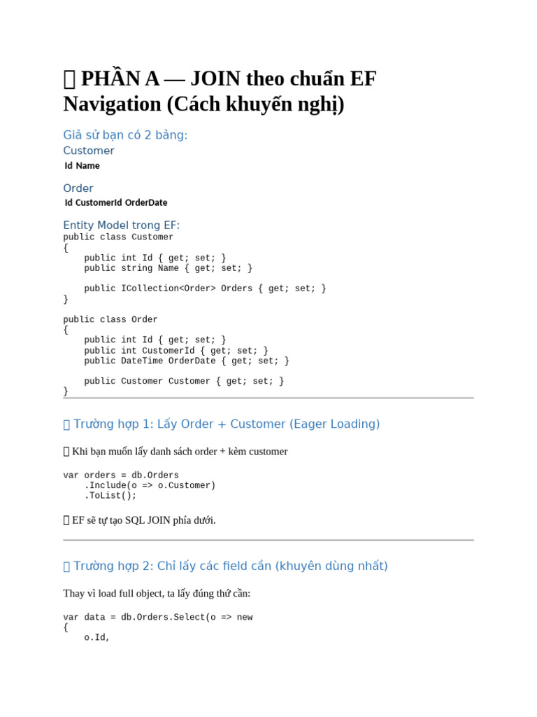 JOIN Trong C# | PDF