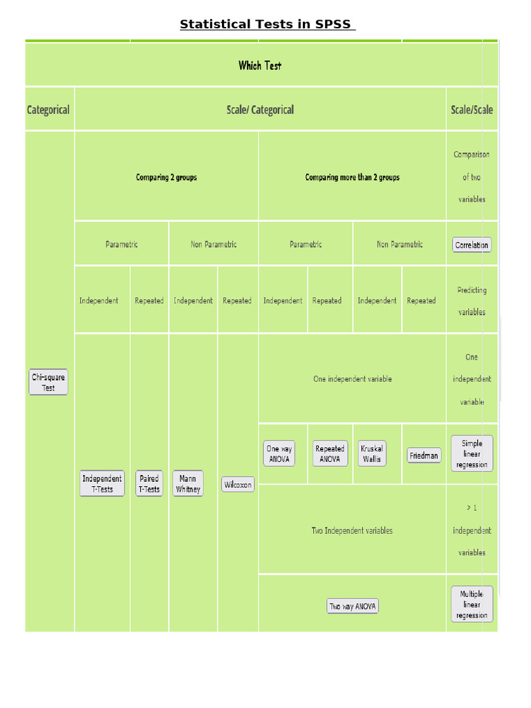 Types of Tests in SPSS 1 | PDF