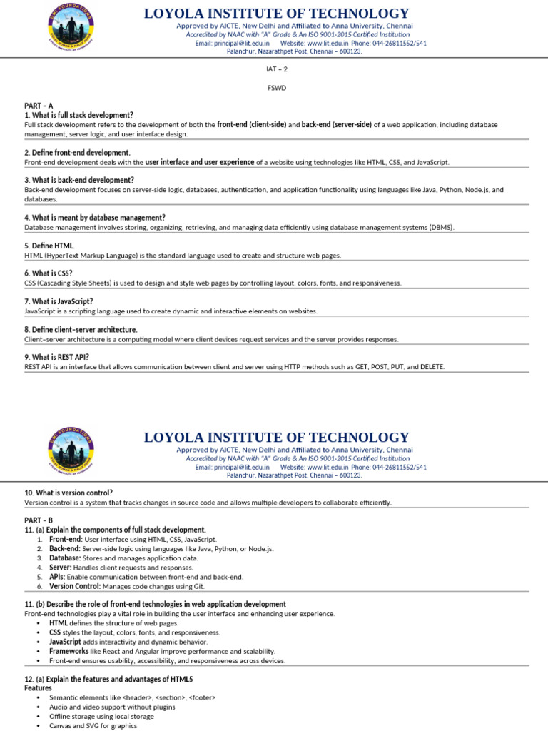 FSWD IAT 2 | PDF | Websites | World Wide Web