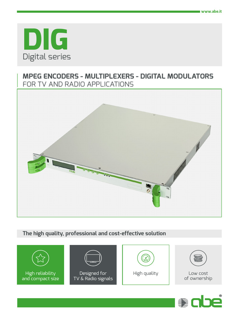 DIG - Encoders, Multiplexers, Modulators | PDF | Video | Bit Rate