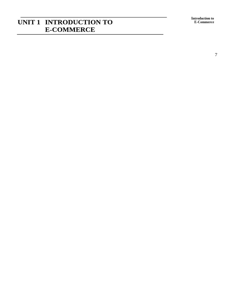Unit-1 | PDF | E Commerce | Business