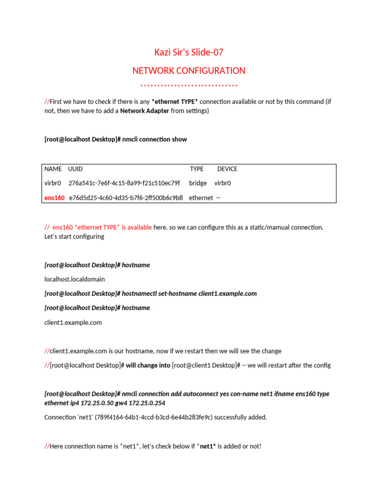 Slide 7 Static Network Configuration | PDF | Computer Architecture ...
