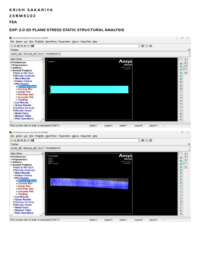 Exp 2.0 2d Plane Stress Static Structural Analysis | PDF