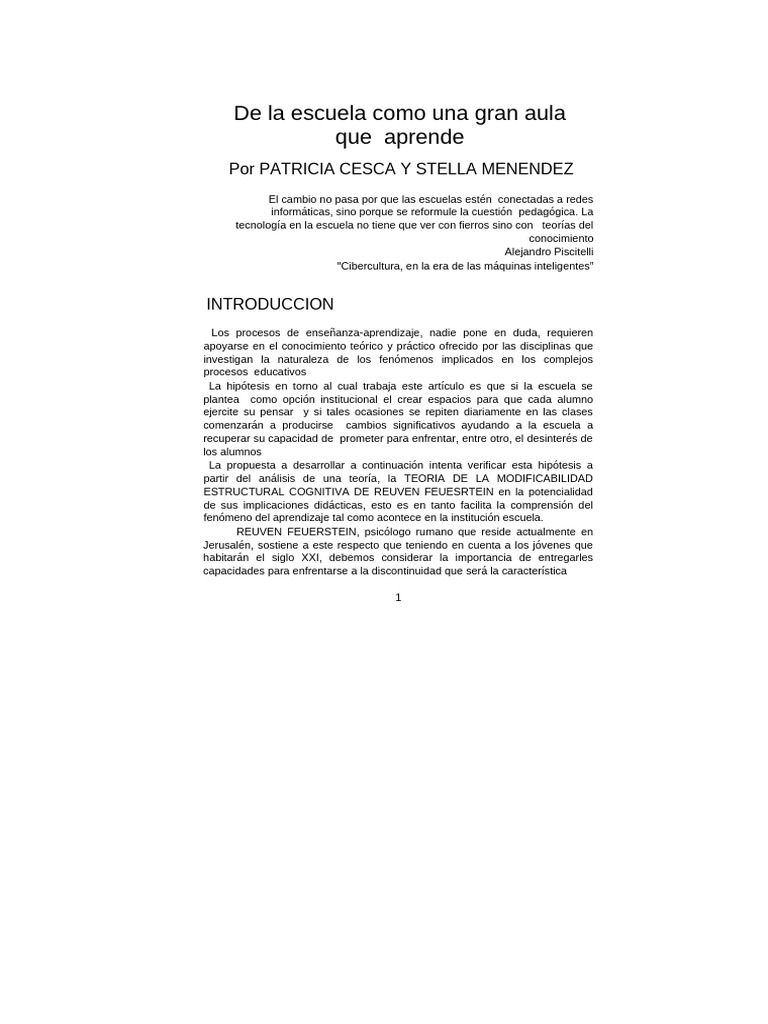 De la escuela aprende 3 | PDF | Aprendizaje | Pensamiento