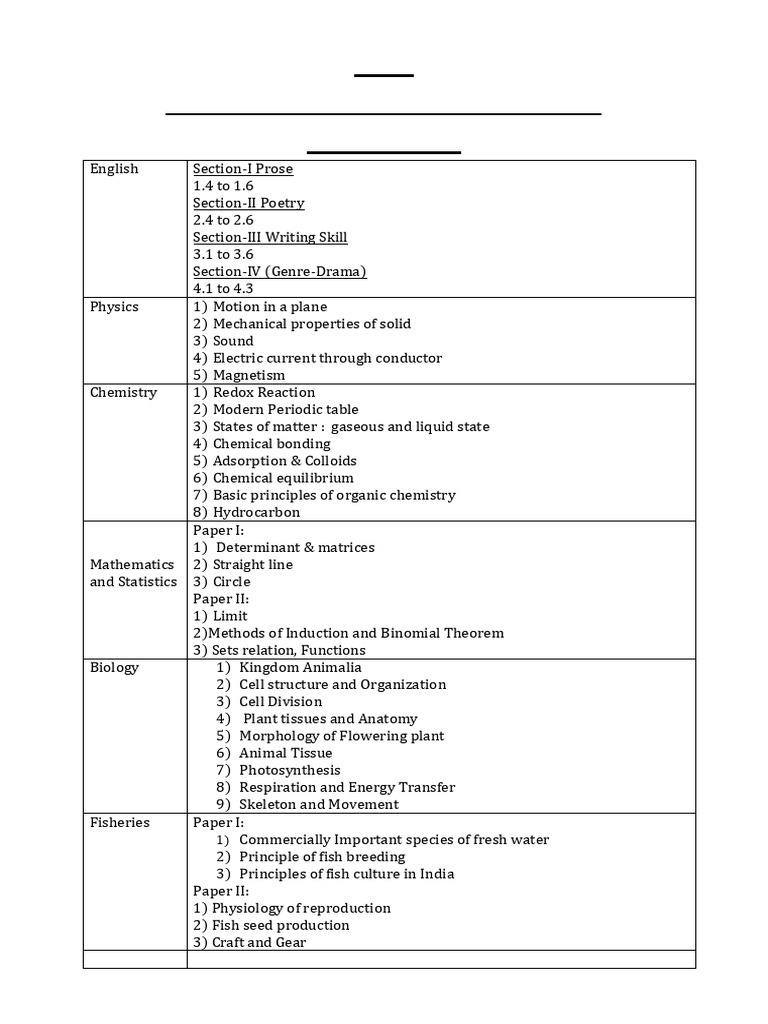 XI TH Syllabus Second Term - 2025!26!1 | PDF | Chemistry | Applied And ...