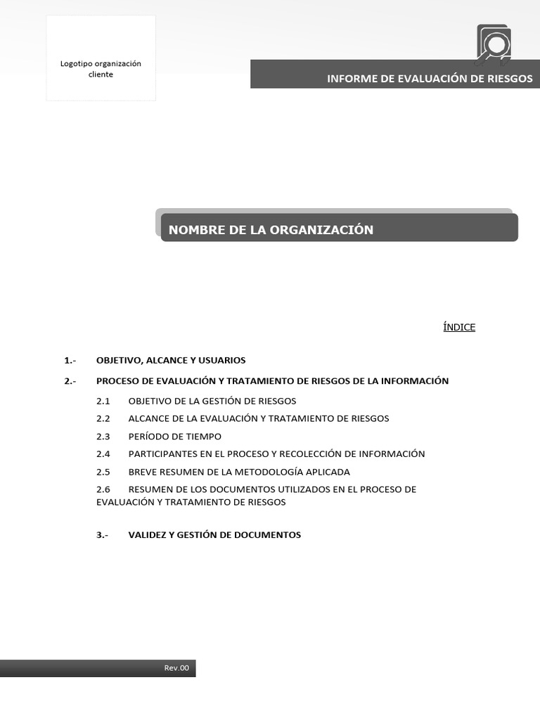 Formato - Informe de Evaluación de Riesgos - R00 | PDF