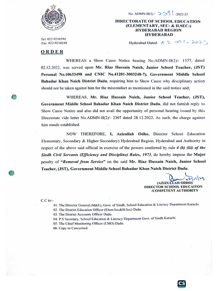 Riaz Naich Show Cause (1) | PDF
