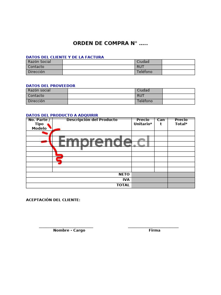 Formato Orden de Compra | PDF