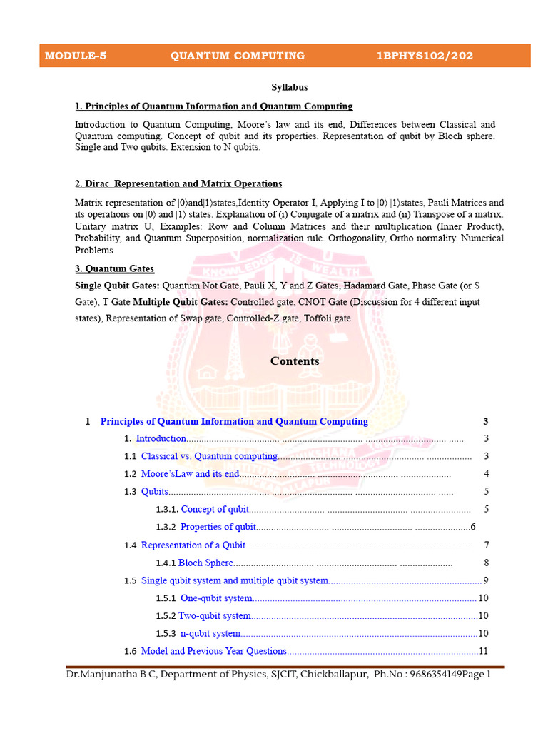 Module 5 Quantum Computing (1BPHYS102 - 202) | PDF | Quantum Computing ...
