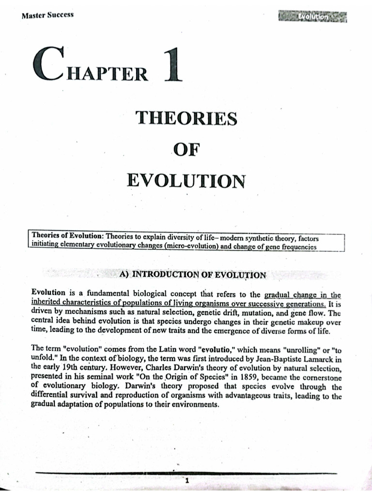 Evolution Subject Chapter 1 | PDF
