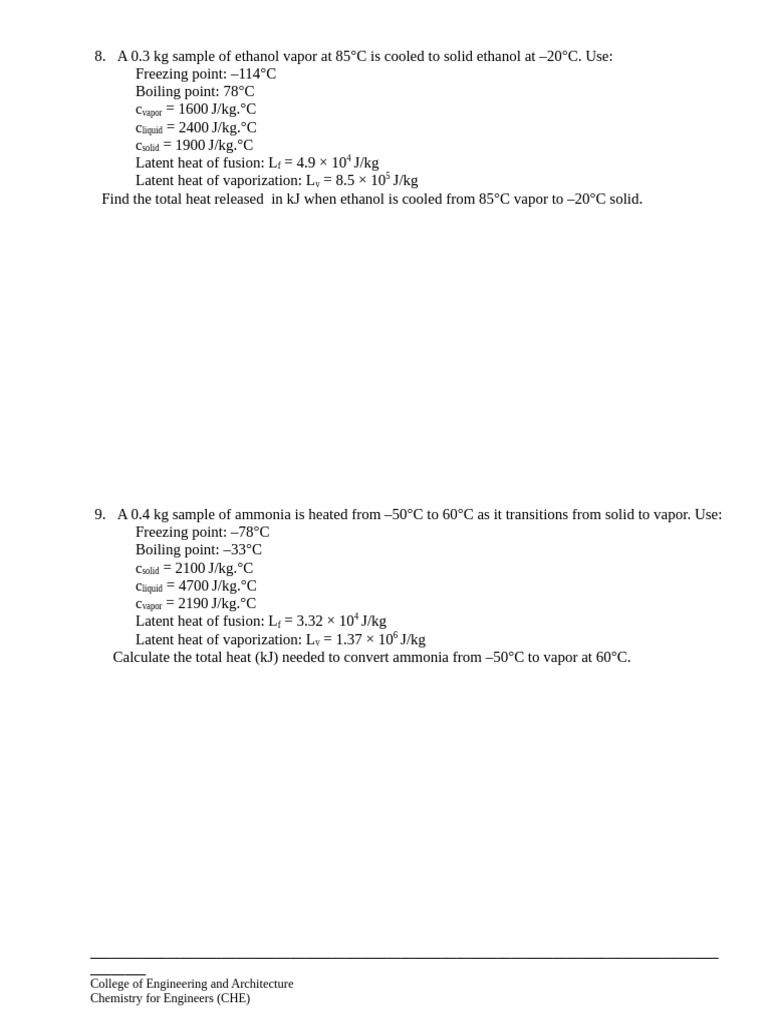 Phase Change Additional Problem | PDF