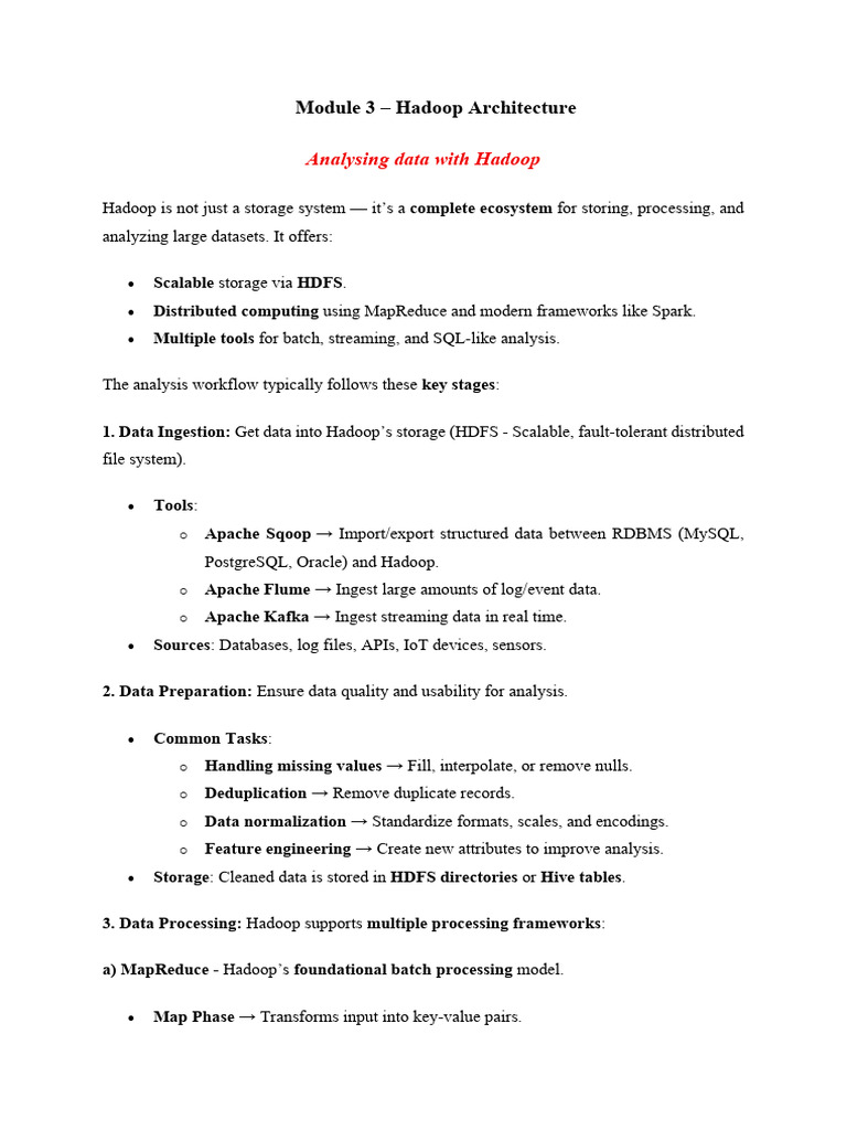 Big Data Module 3 Hadoop Arc | PDF | Apache Hadoop | Apache Spark