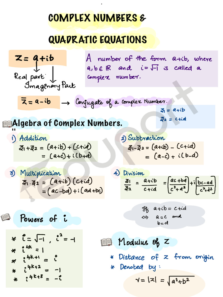 Complex Numbers and Quadratic Equations | PDF