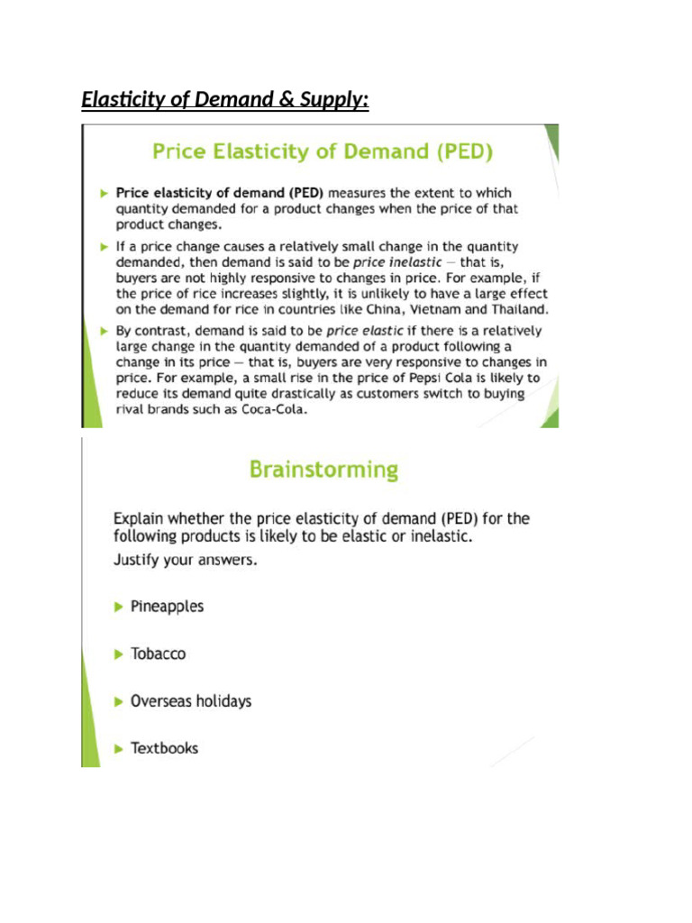 Elasticity of Demand & Supply | PDF