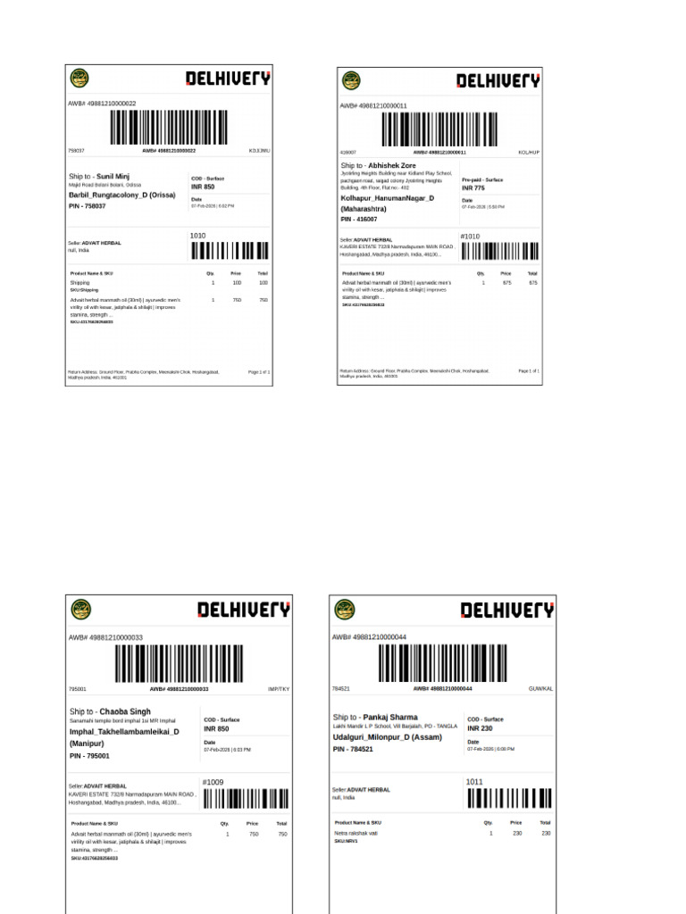 Doc1-Shipping Label - 7feb | PDF