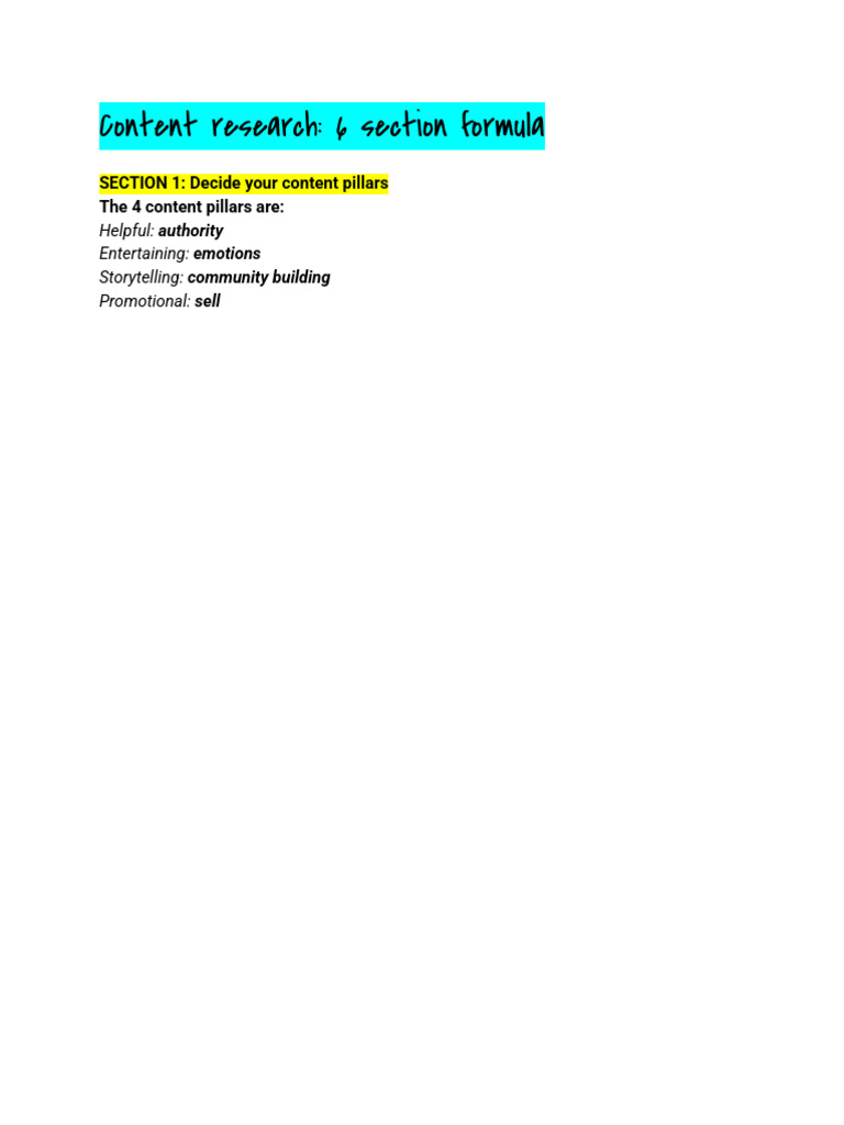 Content Research Formula | PDF