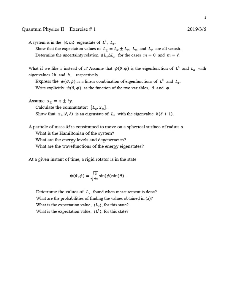 QP2 HW 1 Sol | PDF