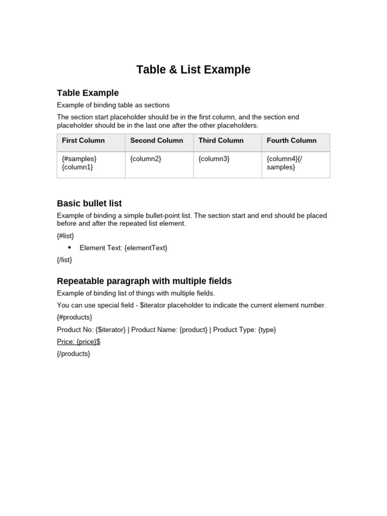 Table List | PDF