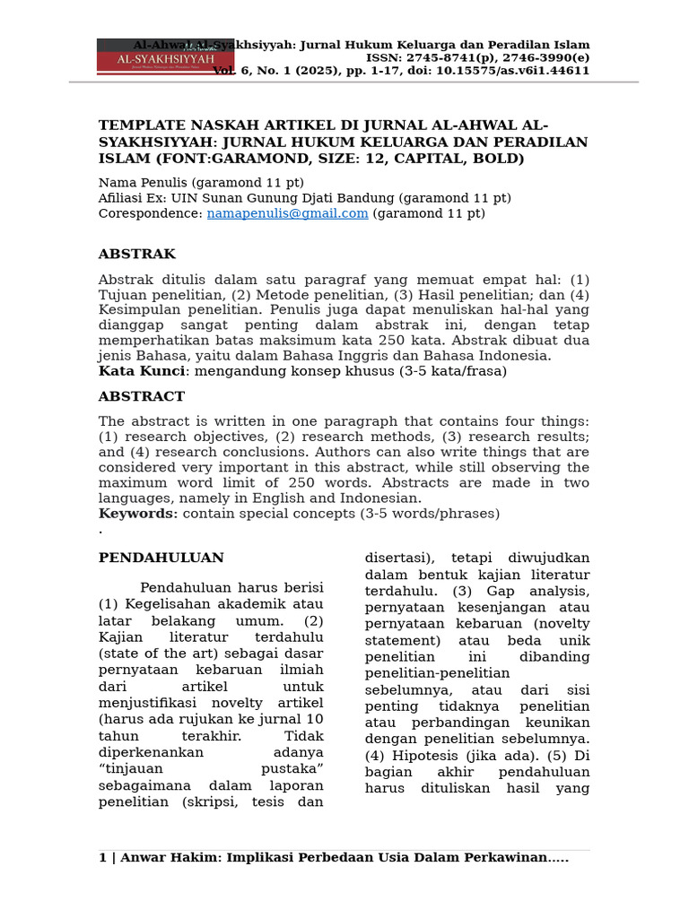 Template Ahwal | PDF