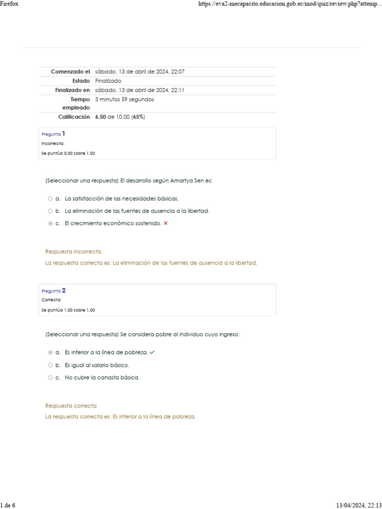 Evaluación Del Módulo 2 Revisión Del Intento | PDF | Pobreza | Pobreza ...