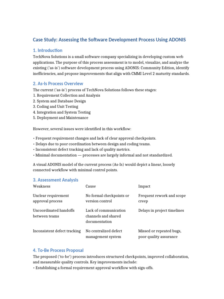 ADONIS Case Study Report | PDF | Software Development Process ...