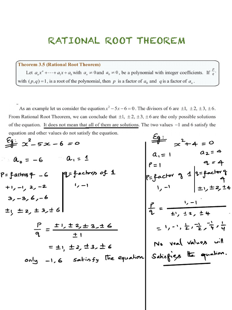 Rational Root Theorem 4 | PDF