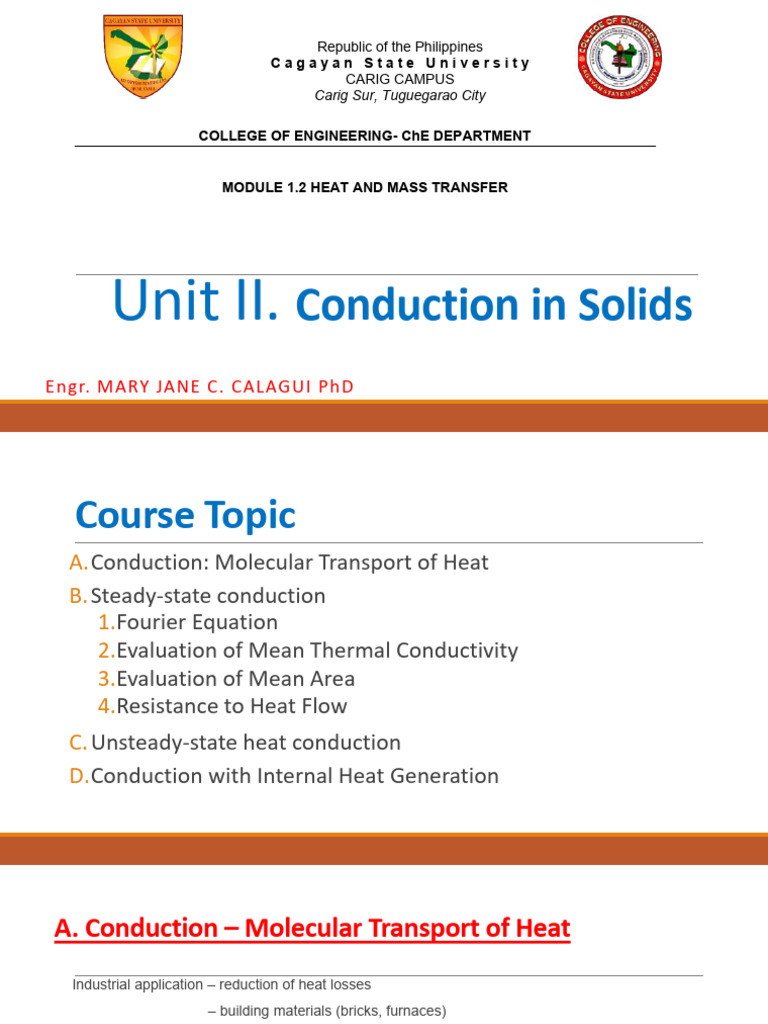 Unit II. Conduction 10dec2025 | PDF | Thermal Conduction | Heat Transfer