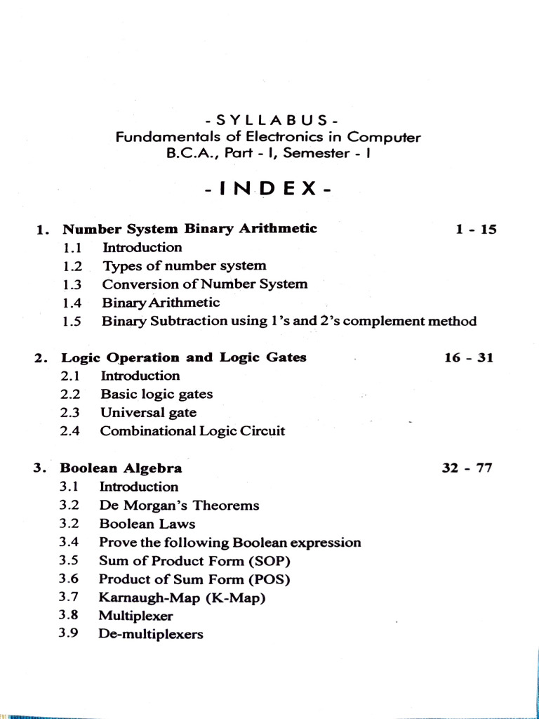 Fundamentals of Electronics of Computer (FEC) | PDF