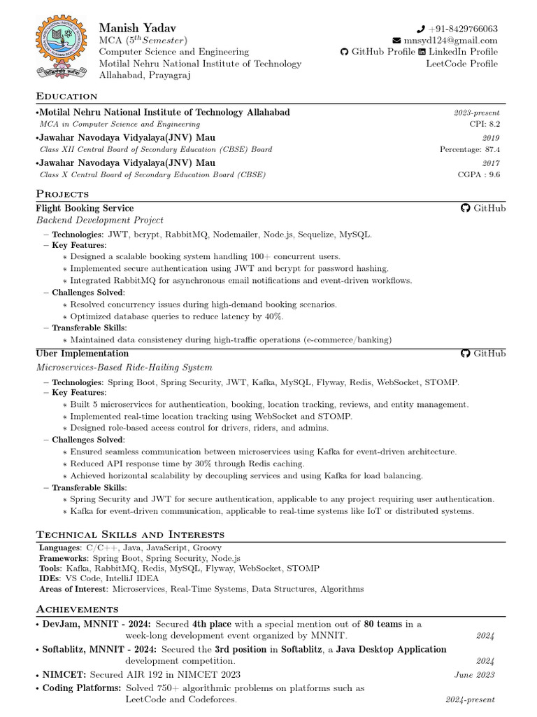 Manish Yadav: Education | PDF | My Sql | Software Development