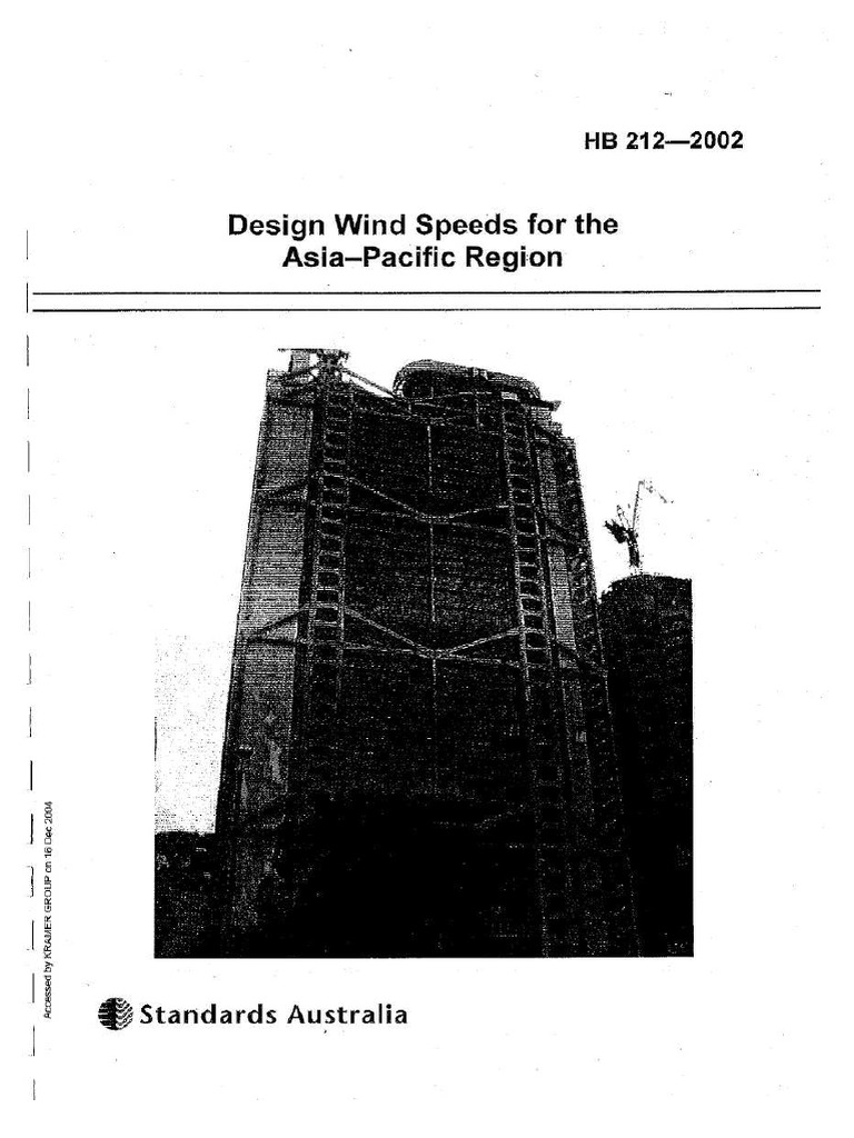 HB 212-2002, Design Wind Speeds For The Asia-Pacific Region | PDF
