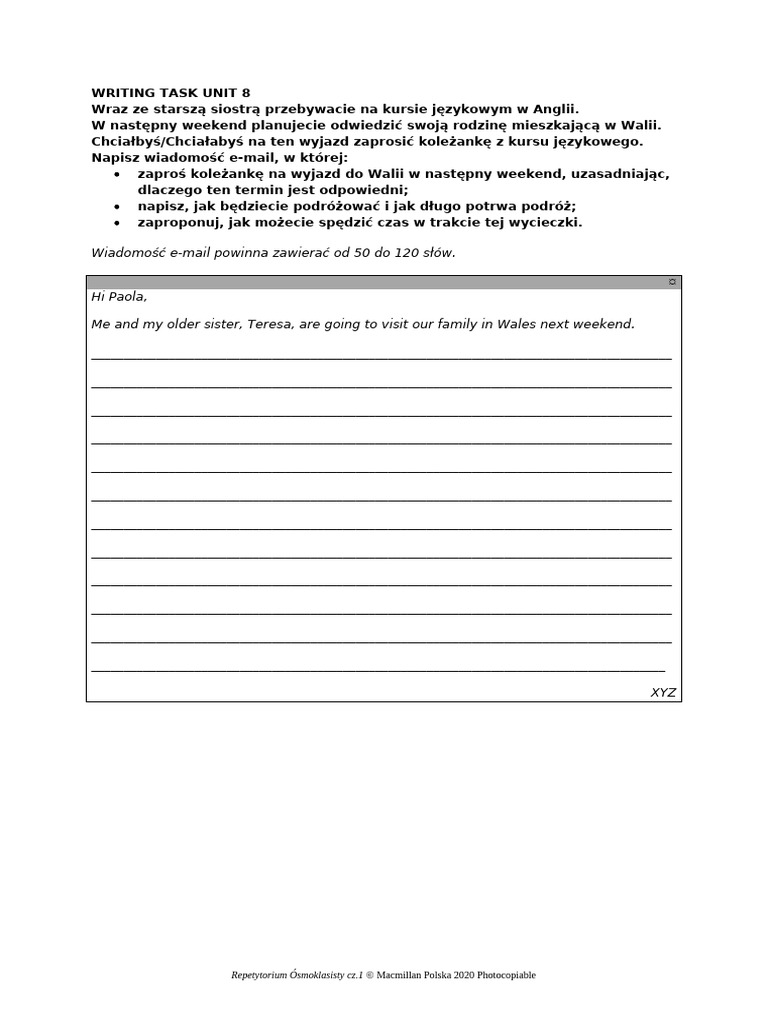 Unit 8 Writing Task | PDF