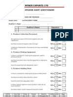 FSR 109 - Farm Hygiene Audit Questionnaire - KIRIMI