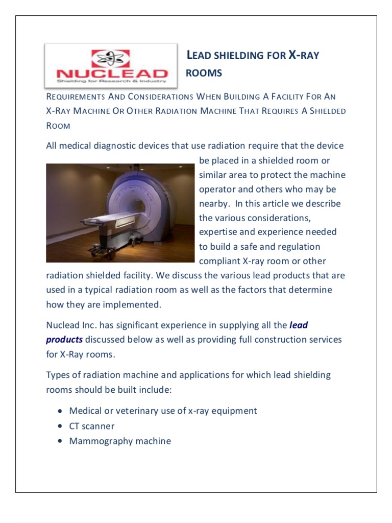 X-Ray Room Lead Shielding Requirements | PDF | Radiation Protection | Door