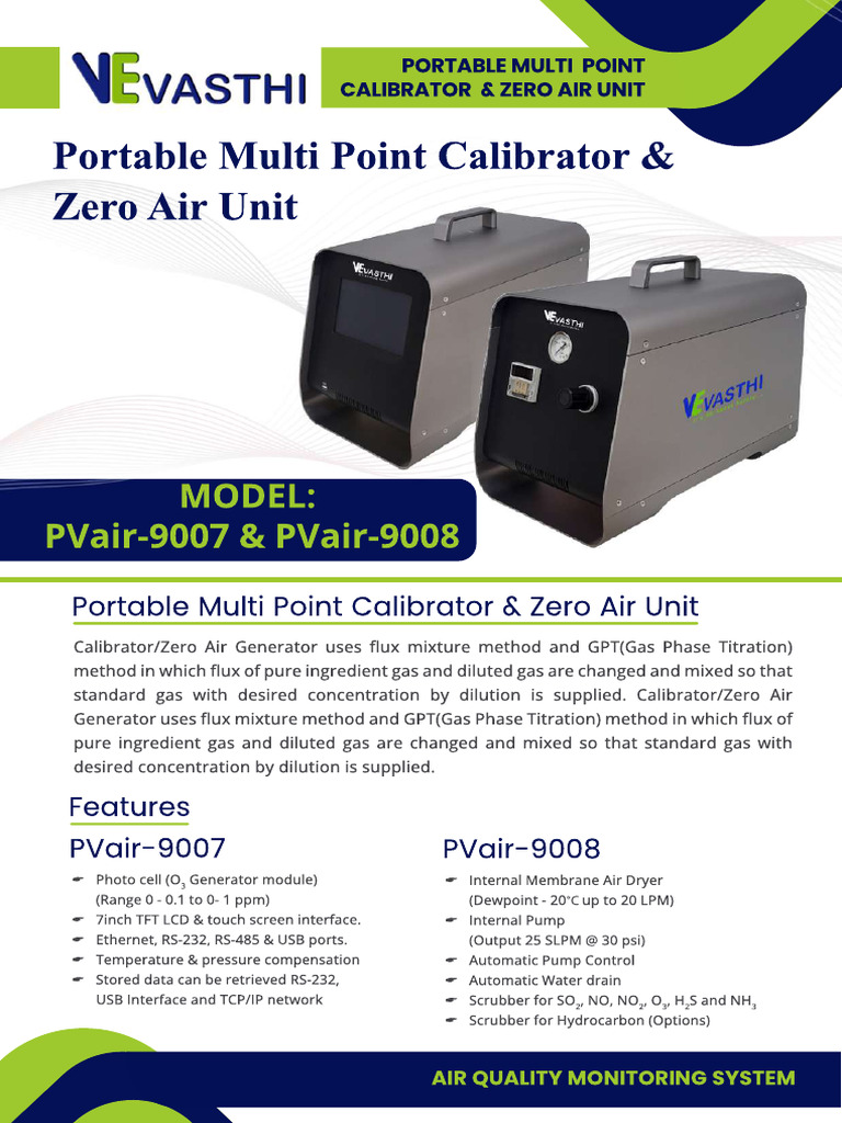Portable Multi Point Calibrator & Zero Air Unit | PDF