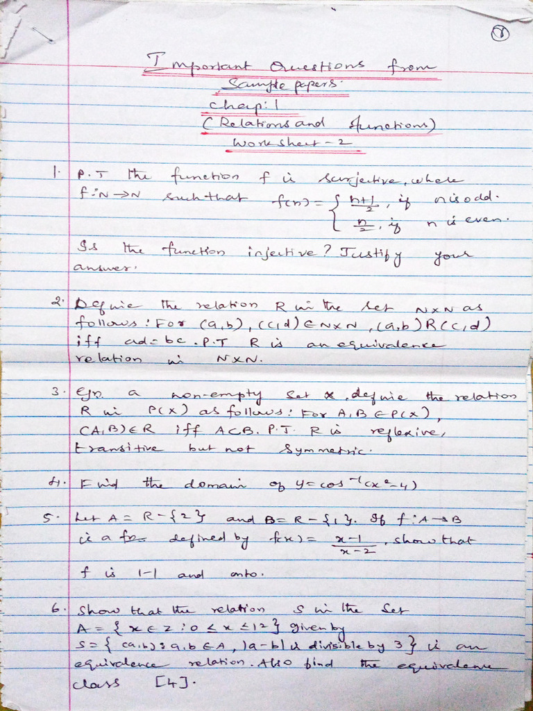 Ch-1 Relations and Functions | PDF