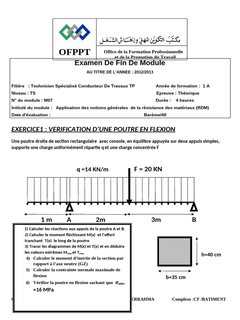 Efm RDM 1 Go | PDF | Flexion (matériau) | Flambage