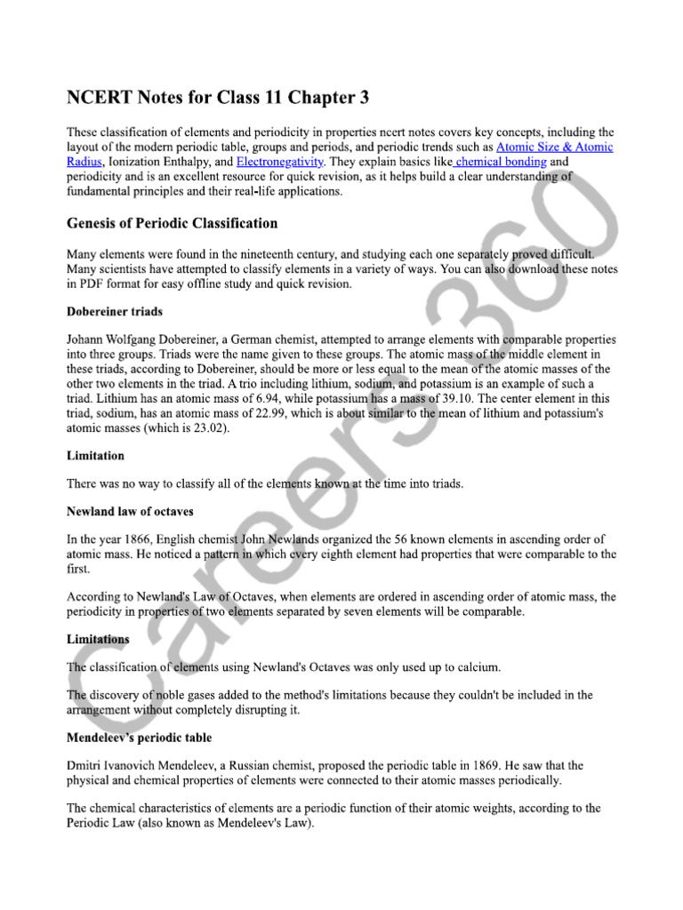 Class 11 Chapter 3 PDF Watermark | PDF