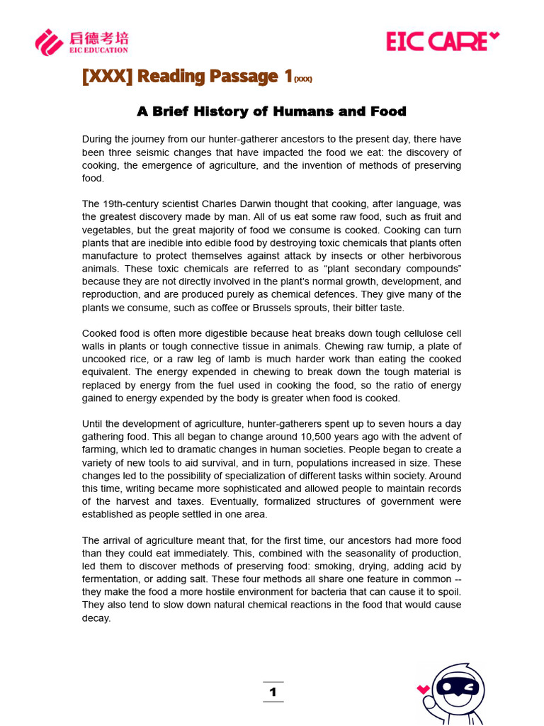 A Brief History of Humans and Food | PDF | Canning | Food Preservation