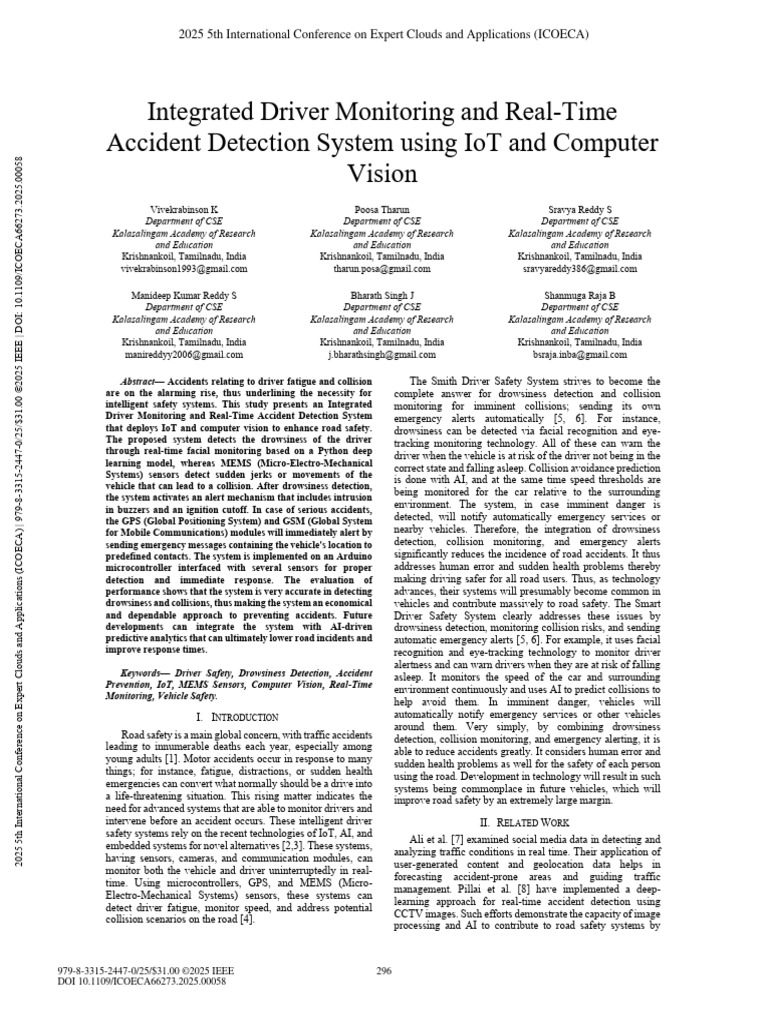 Integrated Driver Monitoring and Real-Time Accident Detection System ...